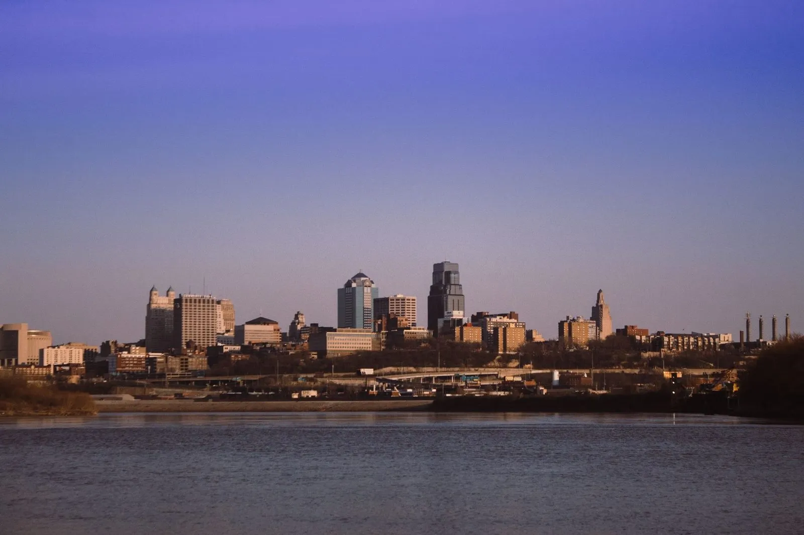 The Kansas City skyline on a clear day