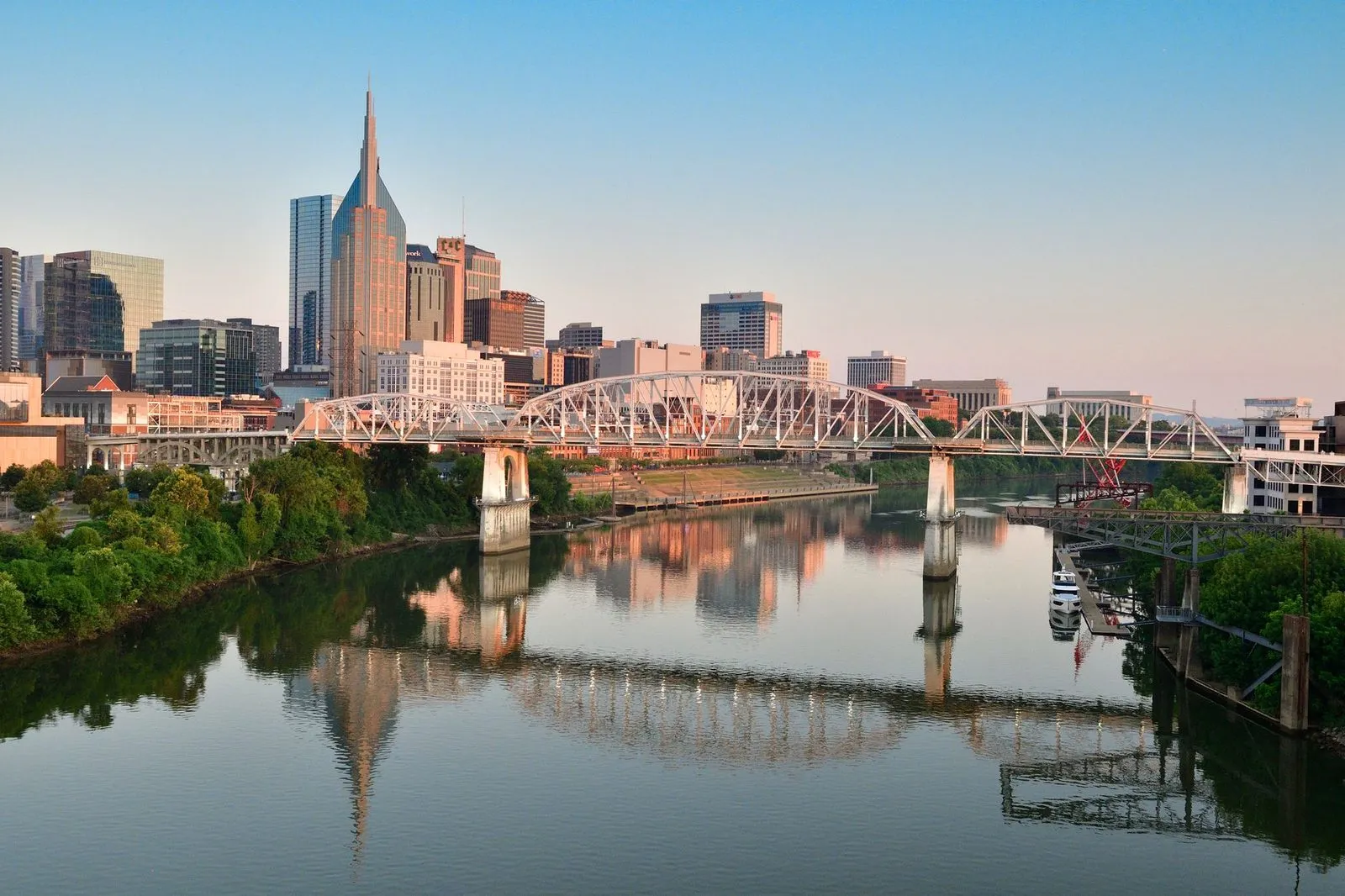 The Nashville skyline across the Cumberland River
