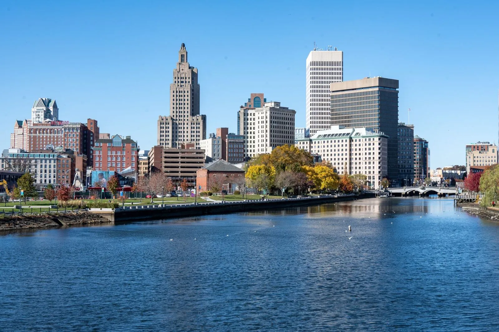 Downtown Providence rising above the river that runs through it